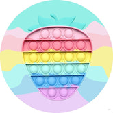 Lofaris Strawberry Pop It Cute Round Backdrops for Girls